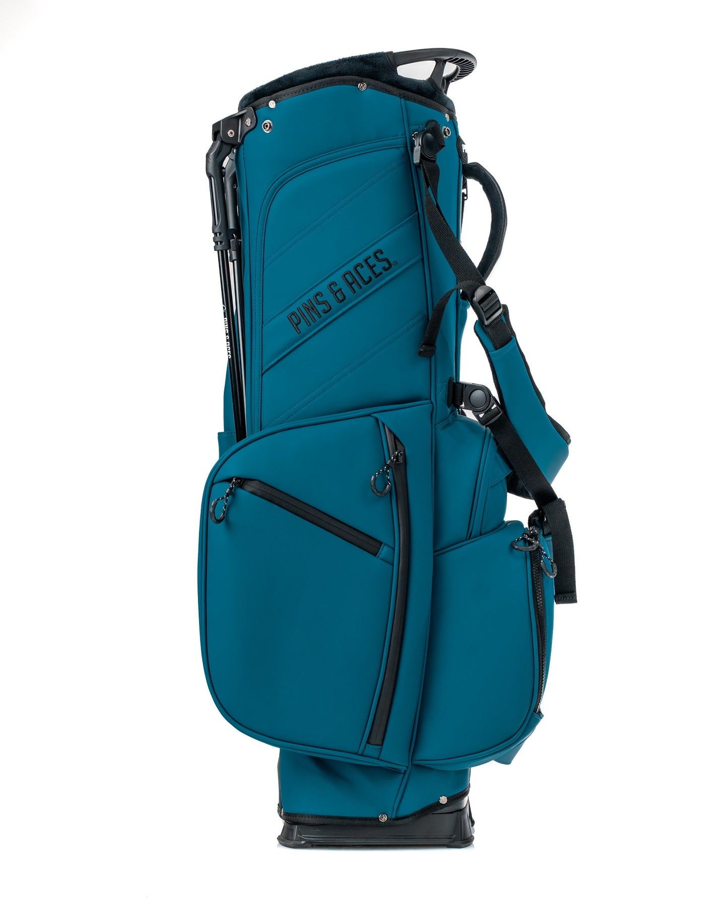 Pins and Aces Player Preferred™ Golf Bag in Sea Strike color, featuring multiple compartments and padded shoulder straps.