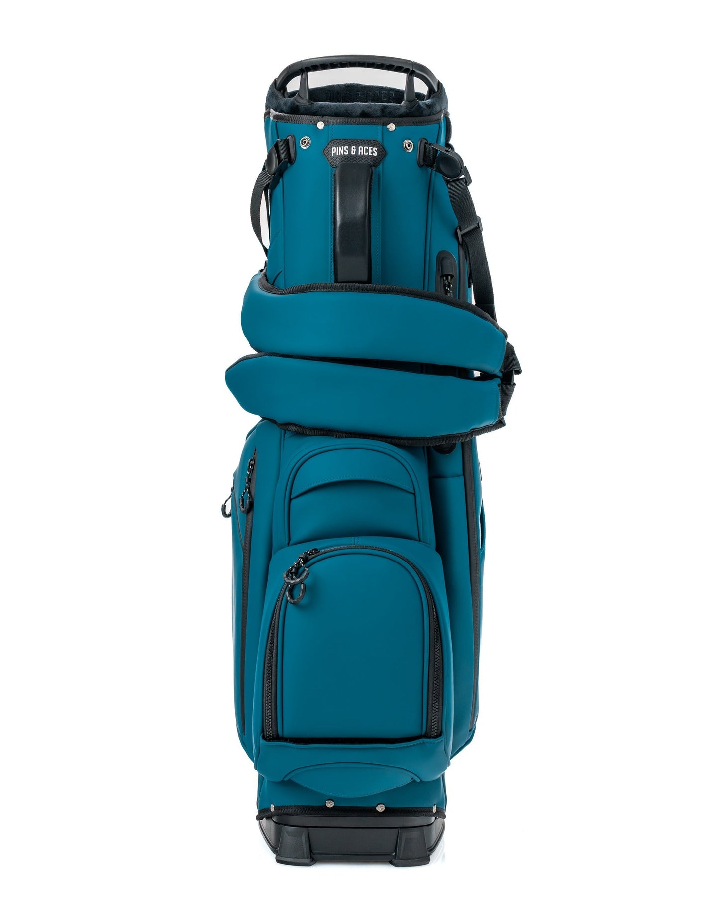 Player Preferred™ Sea Strike golf bag by Pins and Aces with multiple compartments and a stylish design for golfers.