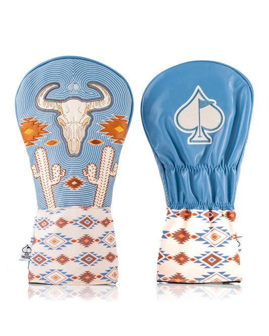 Western Aesthetic Driver Cover by Pins and Aces, featuring a stylish design for golf club drivers.