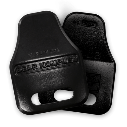 Pair of Bear KompleX weight vest plates in black, designed for weight vest training and fitness workouts.