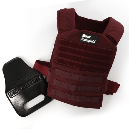 Pair of black Bear KompleX weight vest plates, durable metal inserts for adjustable weight vest fitness training.