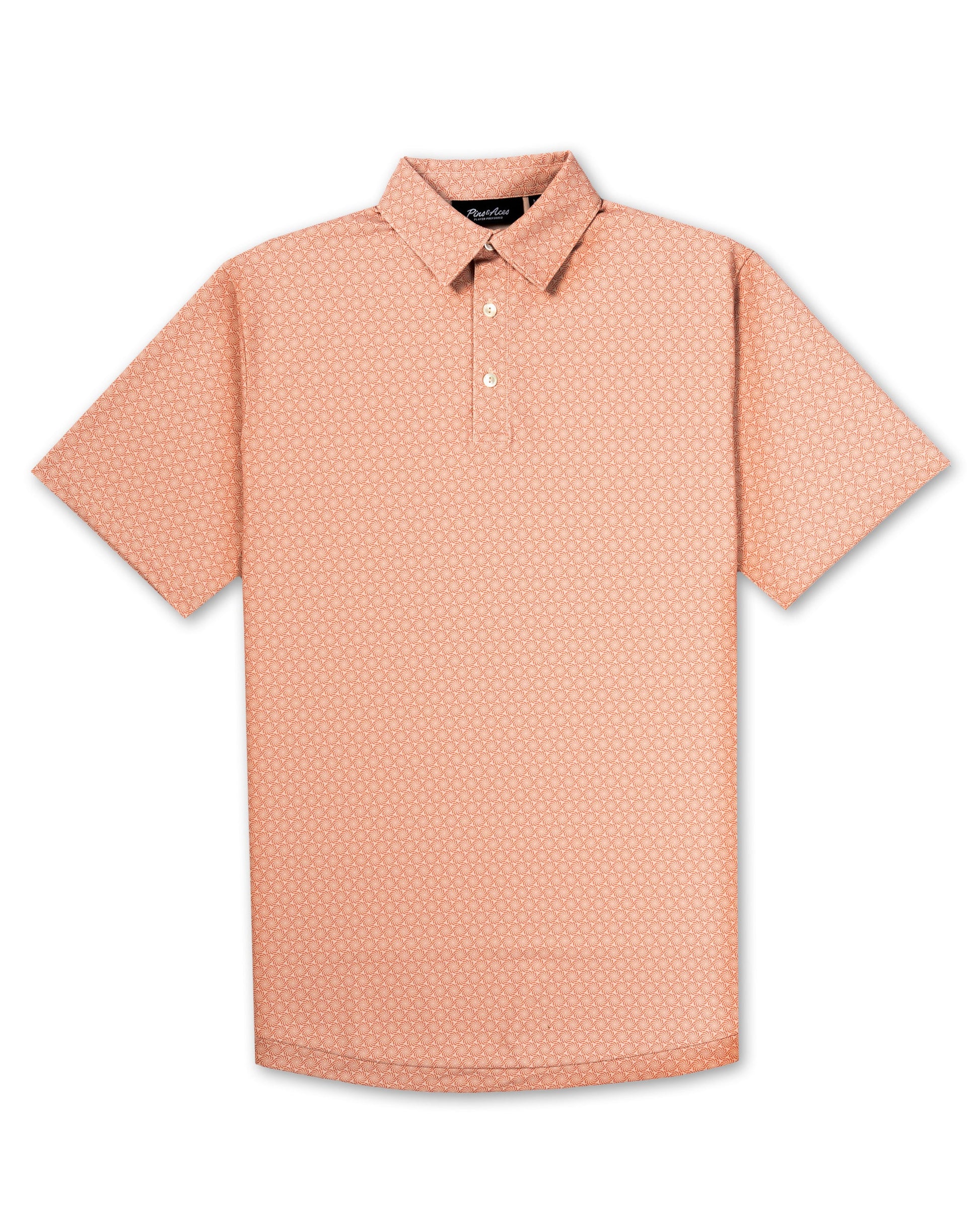 Men's Phoenix Whirl polo shirt by Pins and Aces, featuring a stylish design and comfortable fit in a vibrant color.