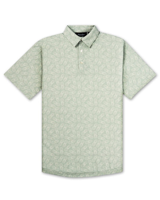 Men's Polo shirt featuring pineapple pattern by Pins and Aces, showcasing vibrant pineapple prints on a casual polo top.