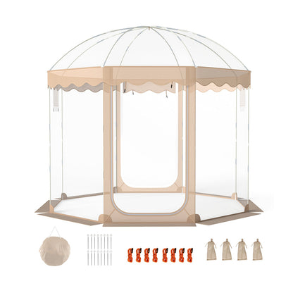 Pop Up Bubble Tent 10x10 FT for 8-10 People Weatherproof Pod with 540° Panoramic Clear PVC