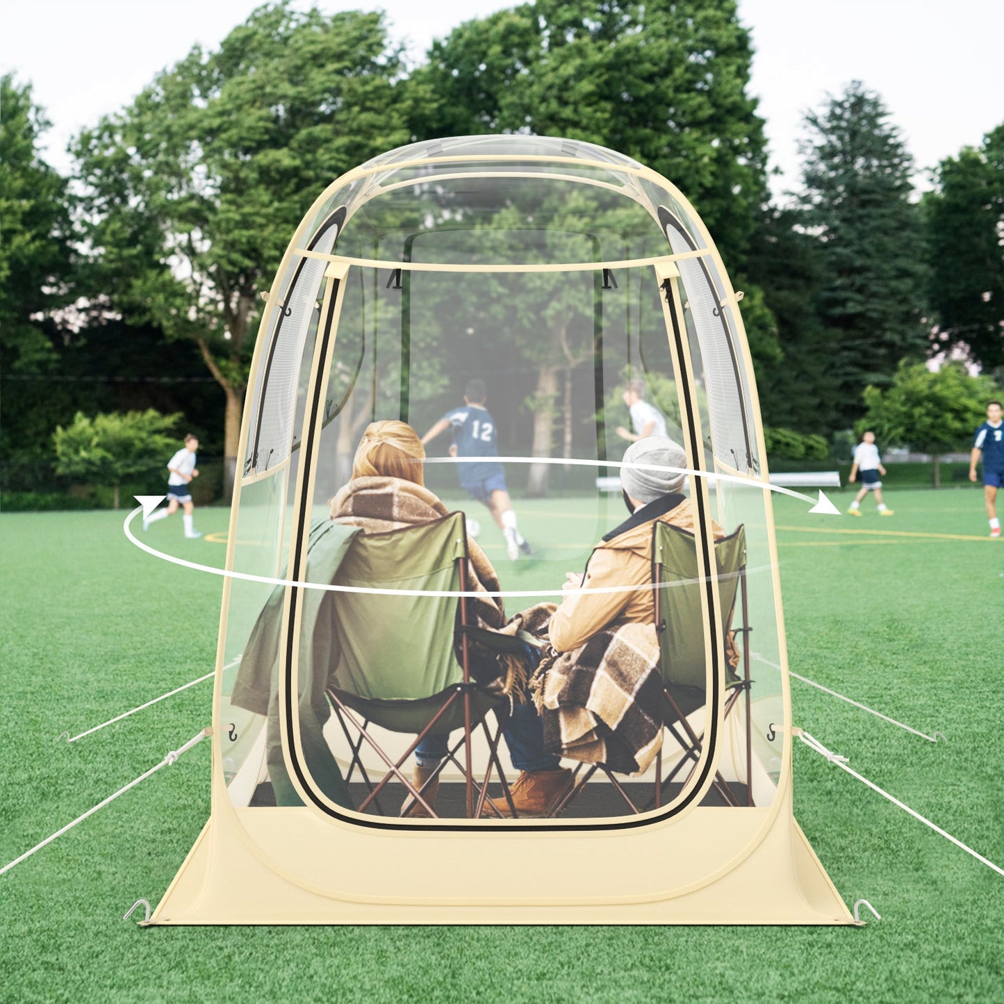Instant Pop up Sports Tent with Carrying Bag and Floor Mat for 1-2/5-6 People