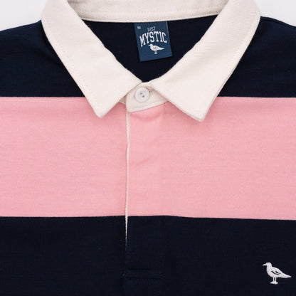 Classic Striped Rugby Shirt in Pink and Navy