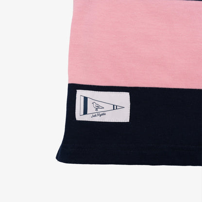 Classic Striped Rugby Shirt in Pink and Navy