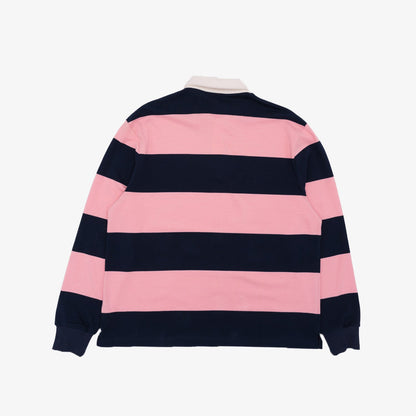 Classic Striped Rugby Shirt in Pink and Navy