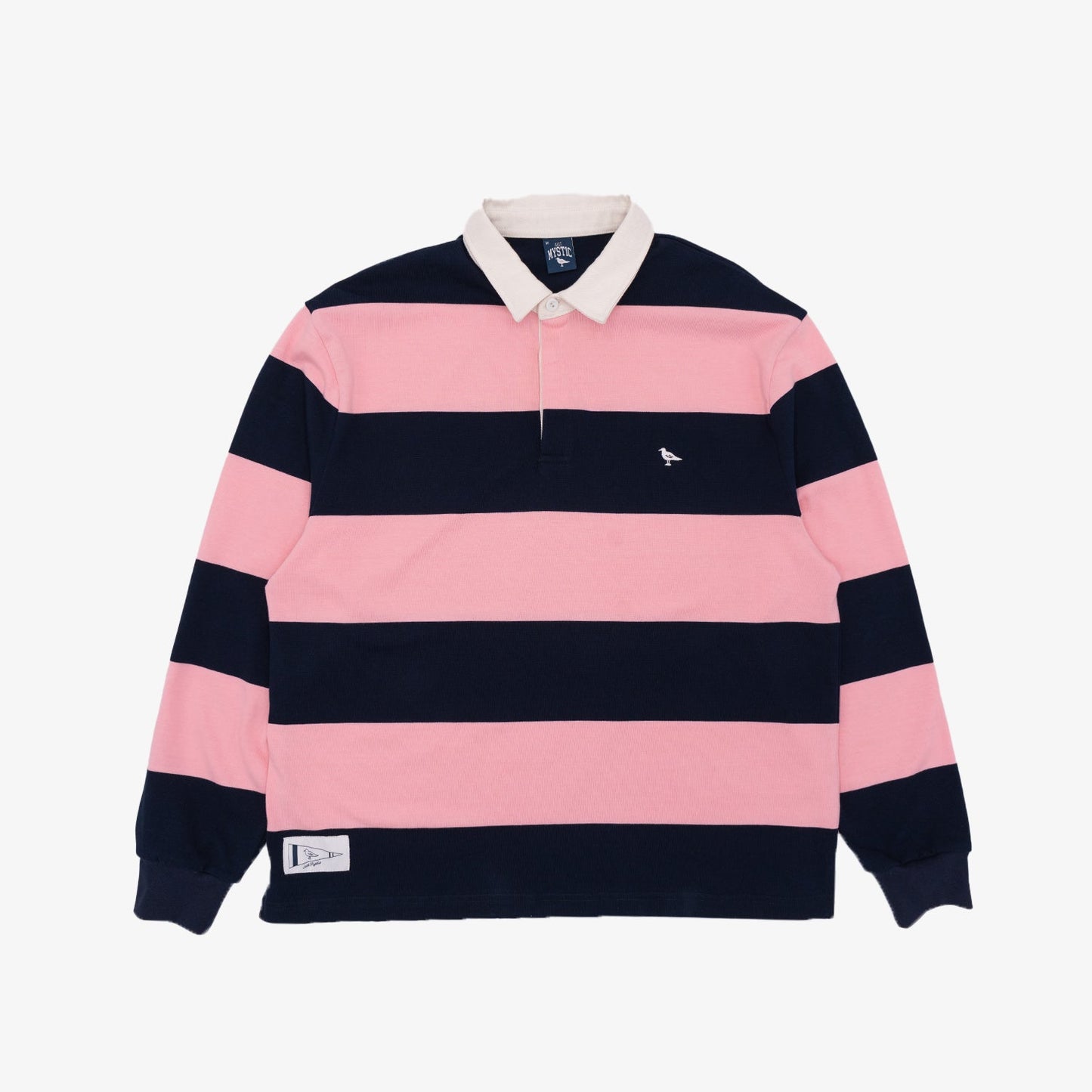 Classic Striped Rugby Shirt in Pink and Navy