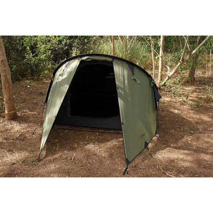 Snugpak Scorpion Tent set up outdoors, showcasing its lightweight camping design and durable fabric for outdoor adventures.