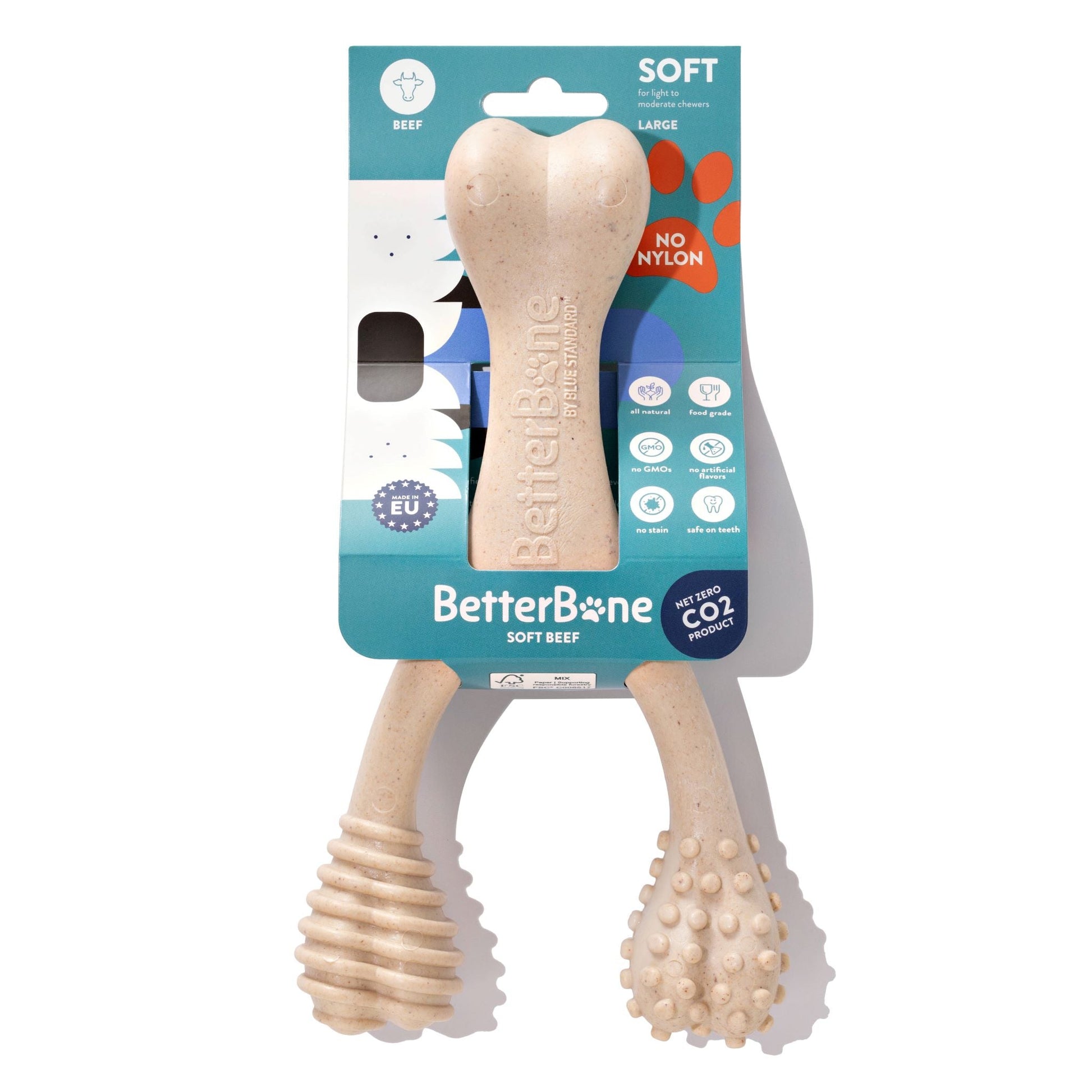 Large Soft Beef BetterBone LIGHT dog chew toy from BetterBone All Natural Eco-Friendly Dog Chews & Bones, suitable for dogs.