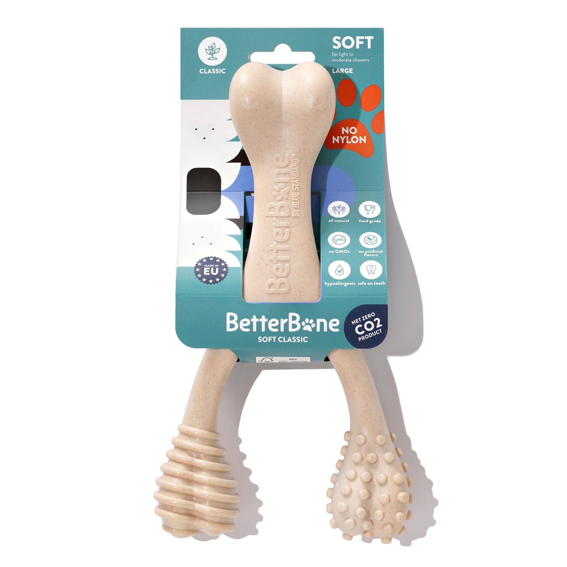 Large soft classic BetterBone LIGHT chew toy for dogs, eco-friendly and natural dog toy from BetterBone All Natural Chews & Bones