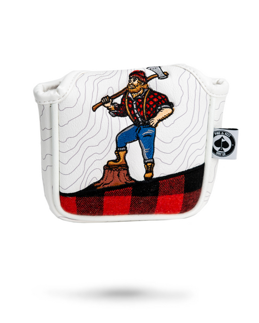 Pins and Aces Hacker Mallet Cover for putter mallet heads, featuring a durable, stylish design for golf club protection.