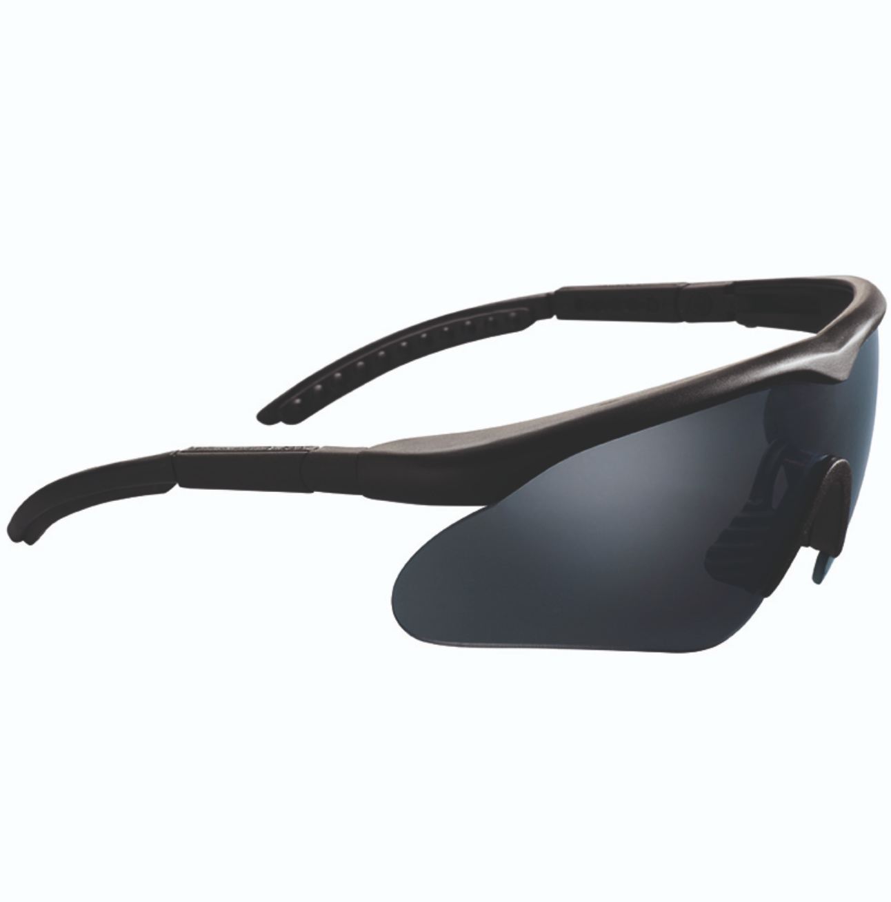SwissEye® Raptor Ballistic Sunglasses with black frame and tinted lenses, designed for durable eye protection and style.