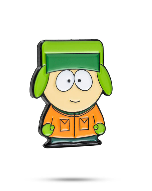 South Park Kyle ball marker accessory by Pins and Aces featuring a cartoon image of Kyle from South Park.