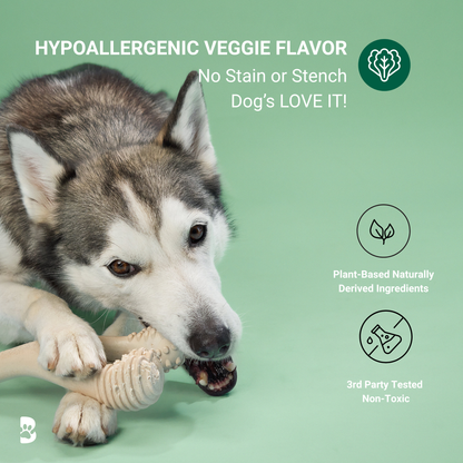 BetterBone Moderate Veggie Flavor dog chew toy from BetterBone All Natural Eco-Friendly Dog Chews & Bones, designed for medium dogs.