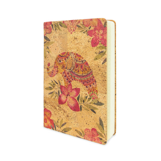 Yoloha Yoga Tropical Vibes cork journal with tropical leaf cover, eco-friendly notebook for writing and note-taking.
