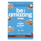 Be Amazing vegan protein powder in cinnamon stack flavor shown in a resealable bag, highlighting plant-based supplement for muscle support.