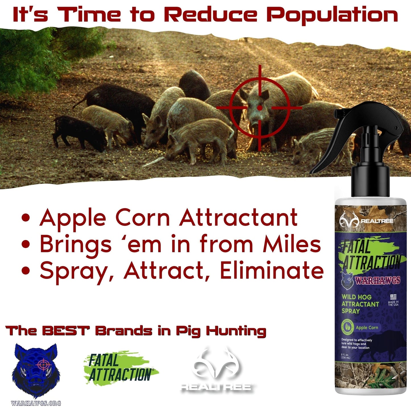 Realtree Fatal Attraction Warhawg Wild Hog Attractant – Apple Corn 16oz