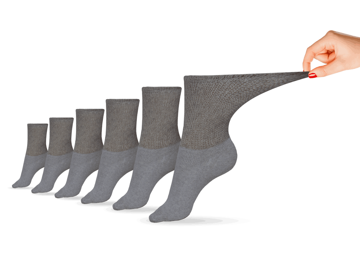 Set of six women's cotton crew socks in grey. by DSC.