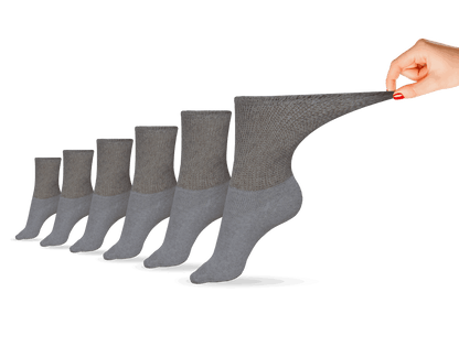 Set of six women's cotton crew socks in grey. by DSC.