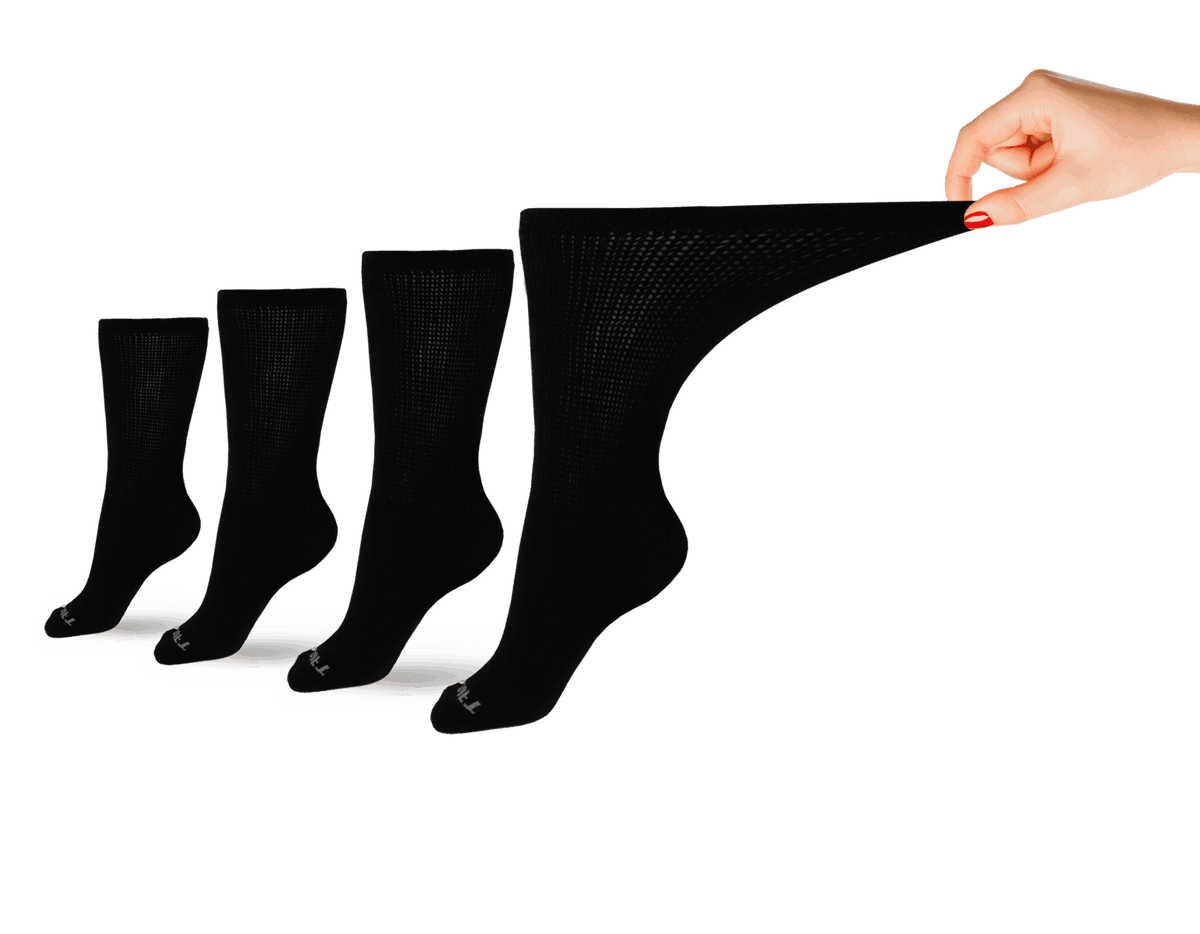 Pair of women's ultra-soft black upper calf socks by DSC, designed for comfort.