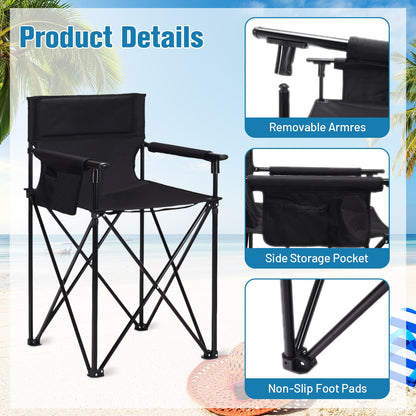 Portable 38 Inch Oversized High Camping Fishing Folding Chair
