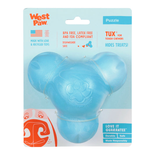 West Paw Tux Treat Toy – Aqua Swirl