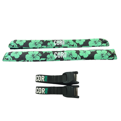 Aero Roof Rack Pad with 10' Scratch-Resistant Tie Downs(Flat Bars)