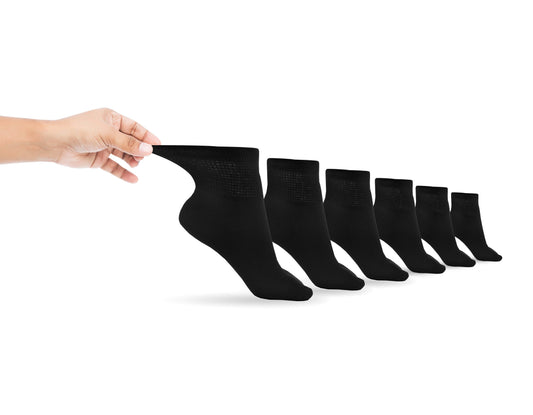 Men's DSC cotton ankle socks, loose fit, comfortable multi-pack for sensitive feet, soft and breathable.
