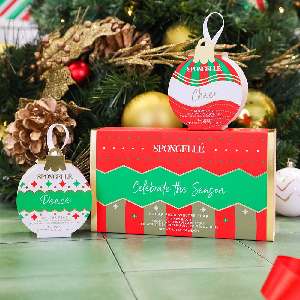 Spongellé Celebrate the Season Holiday Ornament Gift Set