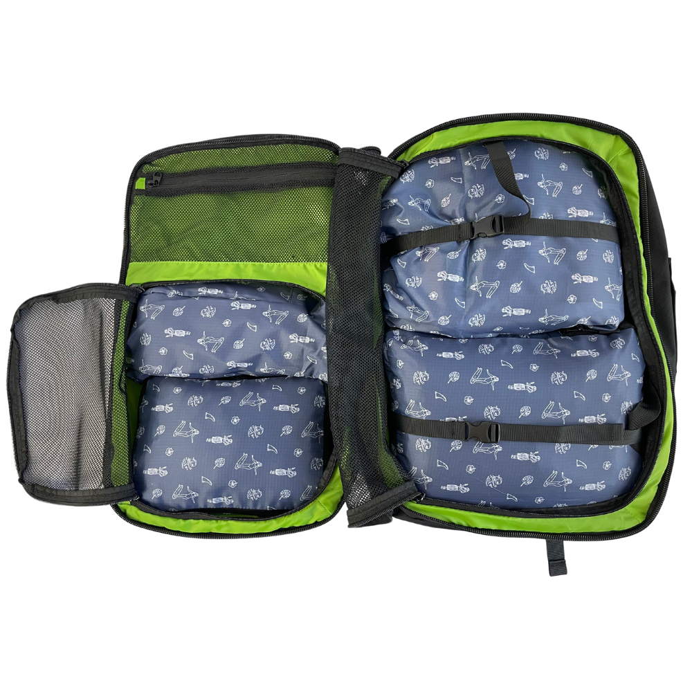 Blue Hawaii compression packing cube set by COR Surf, four versatile travel accessories for organized packing.