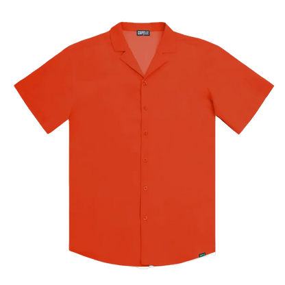 Men’s Short Sleeve Tailored Fit Button-Down Shirt – Coral