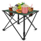 2Pcs Foldable Camping Table Portable Picnic Table Lightweight Travel Desk with 2 Cup Holders/Table Carrying Bag