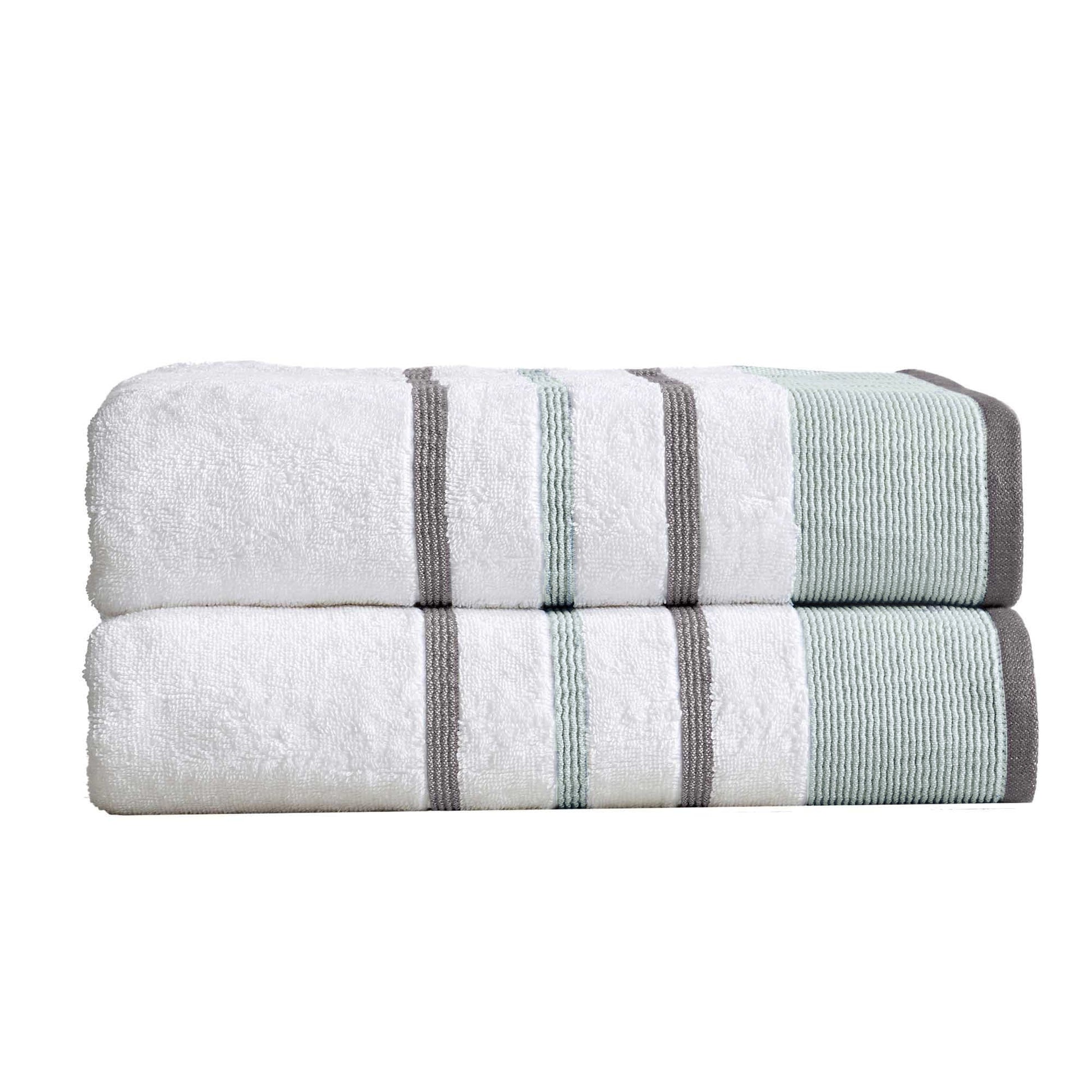 Decorative cotton stripe bath towel set from Noelle Collection by Great Bay Home, featuring soft, absorbent towels with stylish stripe design.