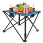 2Pcs Foldable Camping Table Portable Picnic Table Lightweight Travel Desk with 2 Cup Holders/Table Carrying Bag