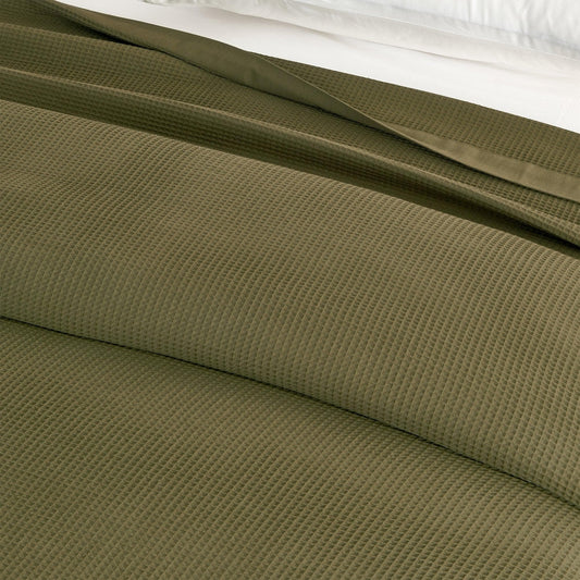 Soft 100% cotton small waffle weave blanket from Great Bay Home Hazel Collection, featuring a cozy, textured pattern.