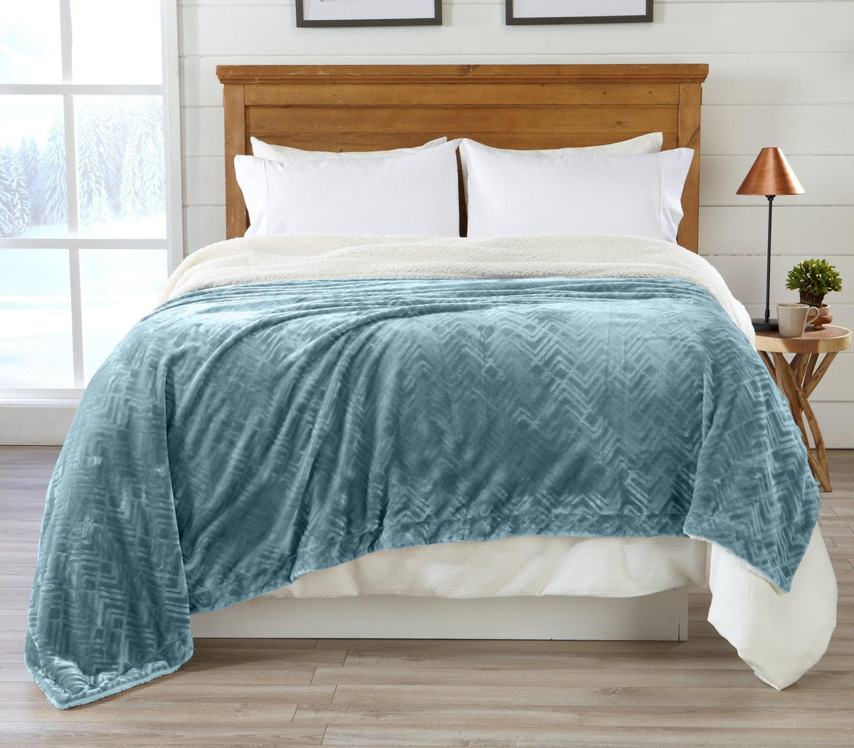 Velvet Plush Sherpa Blanket – Cielo Collection