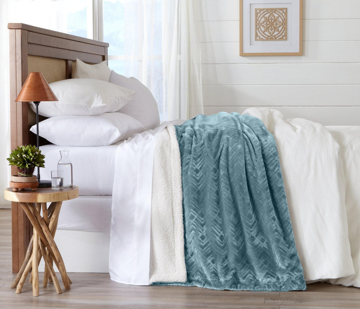 Velvet Plush Sherpa Blanket – Cielo Collection