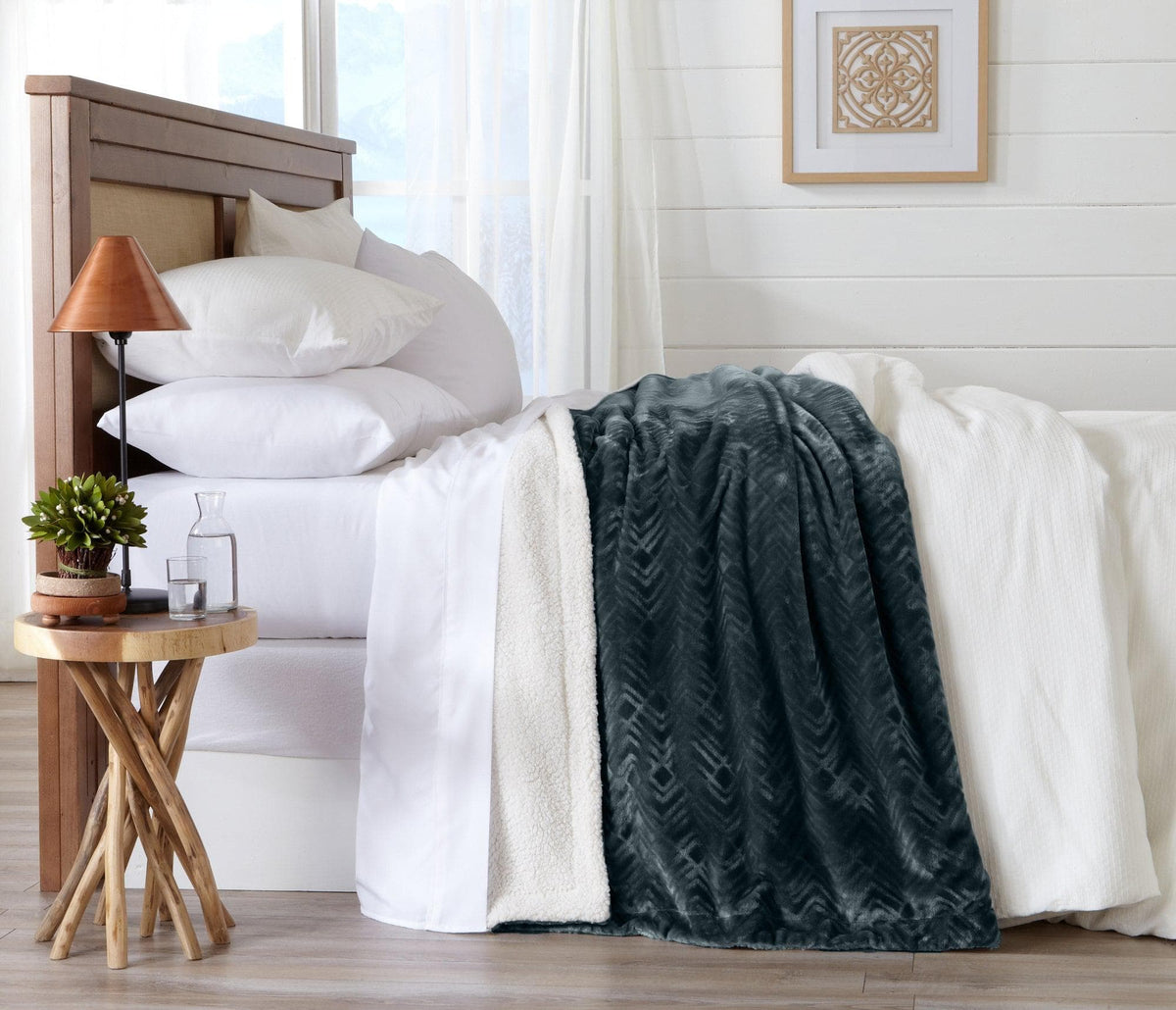 Velvet Plush Sherpa Blanket – Cielo Collection