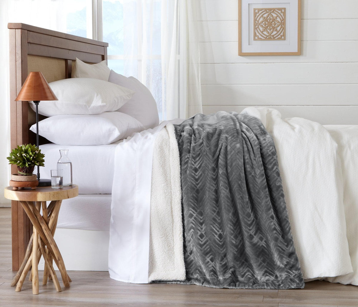 Velvet Plush Sherpa Blanket – Cielo Collection