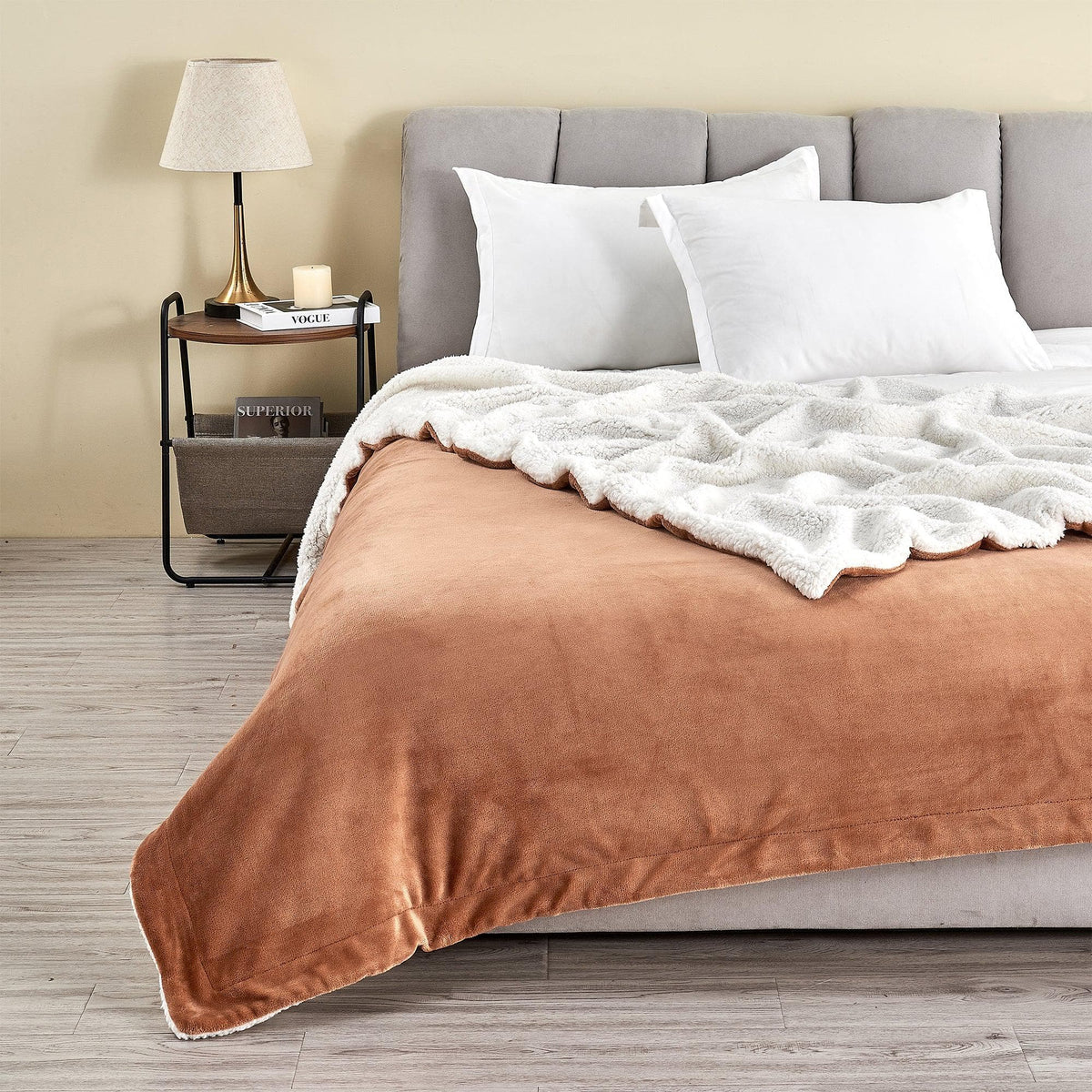 Velvet Plush Sherpa Blanket – Kinsley Collection