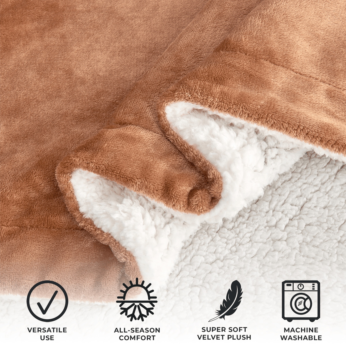 Velvet Plush Sherpa Blanket – Kinsley Collection