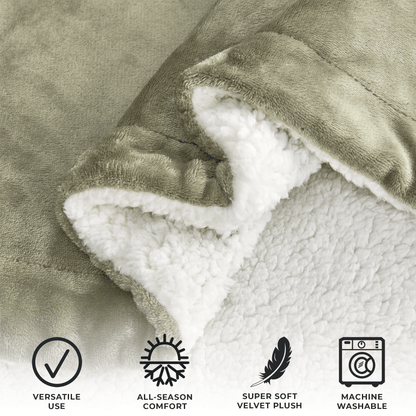 Velvet Plush Sherpa Blanket – Kinsley Collection
