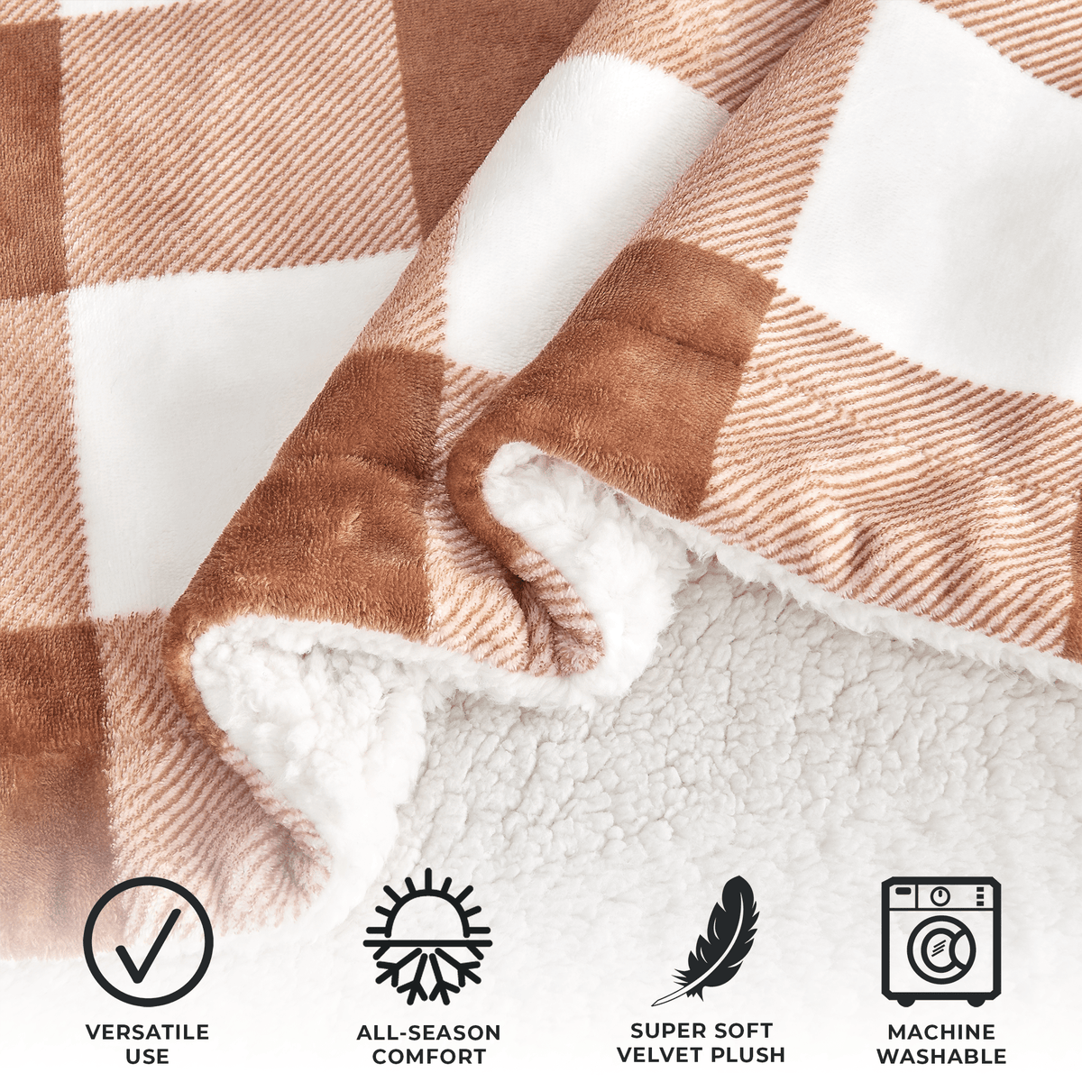 Velvet Plush Sherpa Blanket – Kinsley Collection