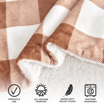 Velvet Plush Sherpa Blanket – Kinsley Collection