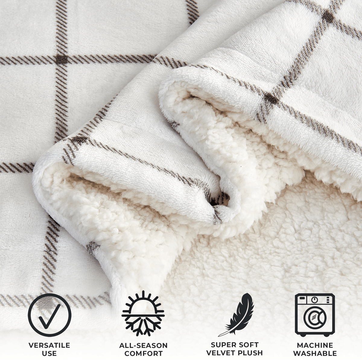 Velvet Plush Sherpa Blanket – Kinsley Collection