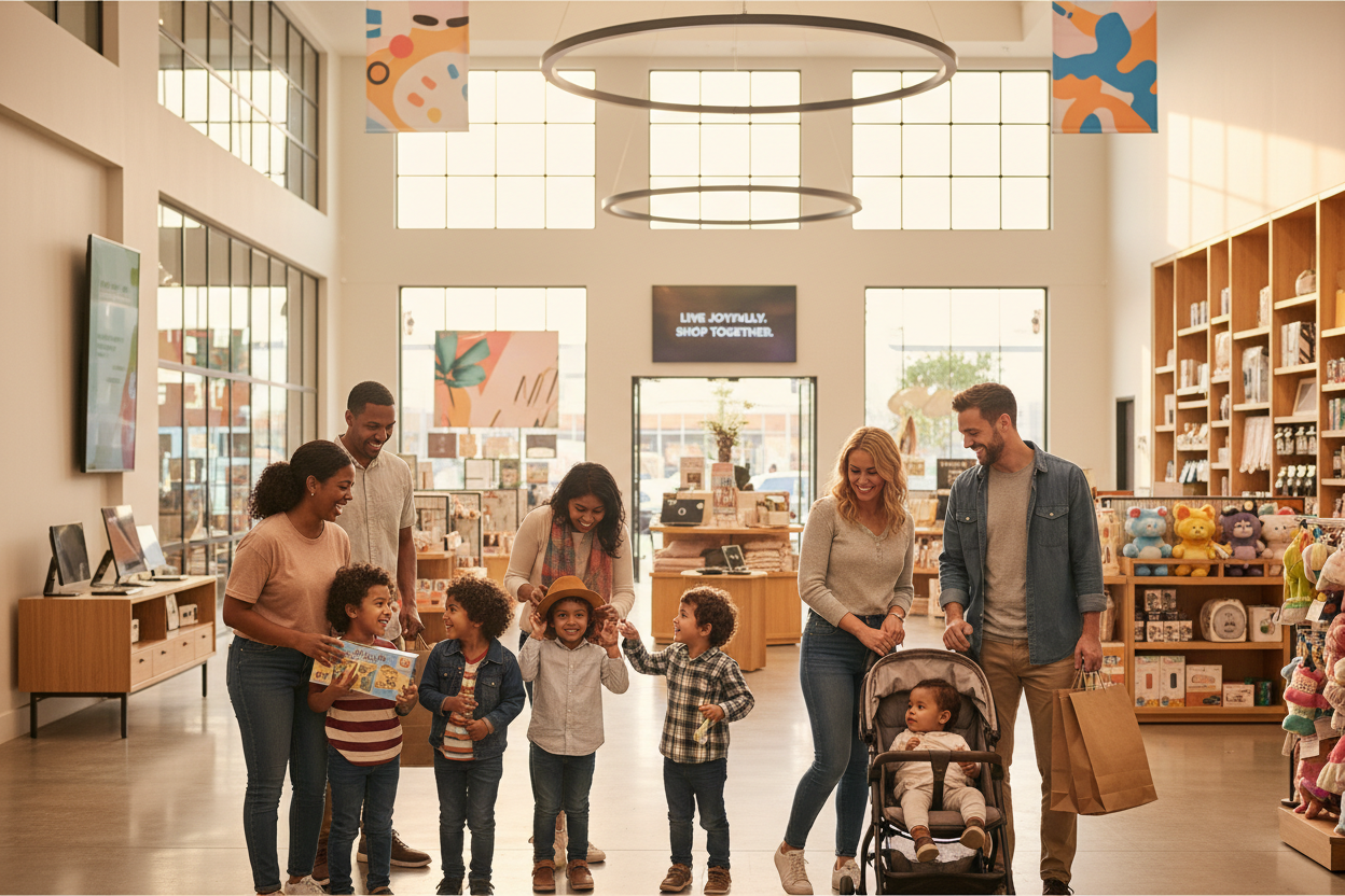 Happy families shopping hero image