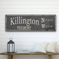 Personalized Rustic City Town Canvas Sign with Latitude Longitude Coordinates