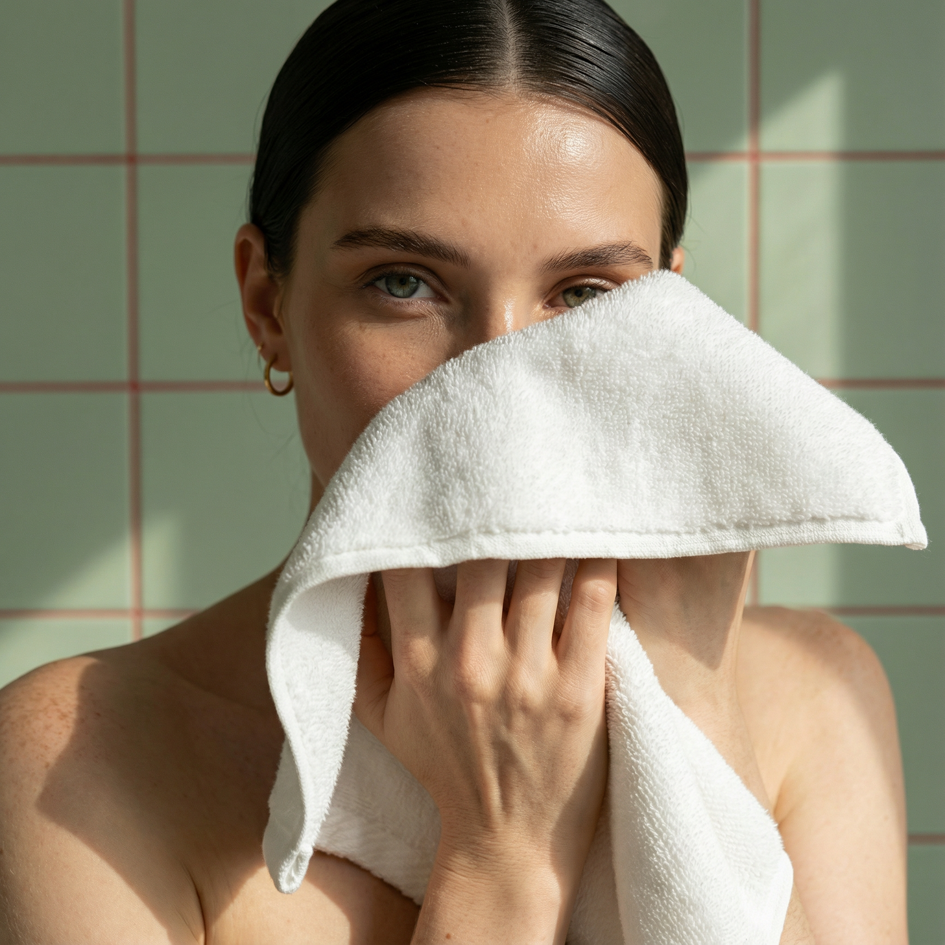 Soft white Italic Ultraplush Australian Cotton Bath Towel draped over a towel rack in a bathroom setting.